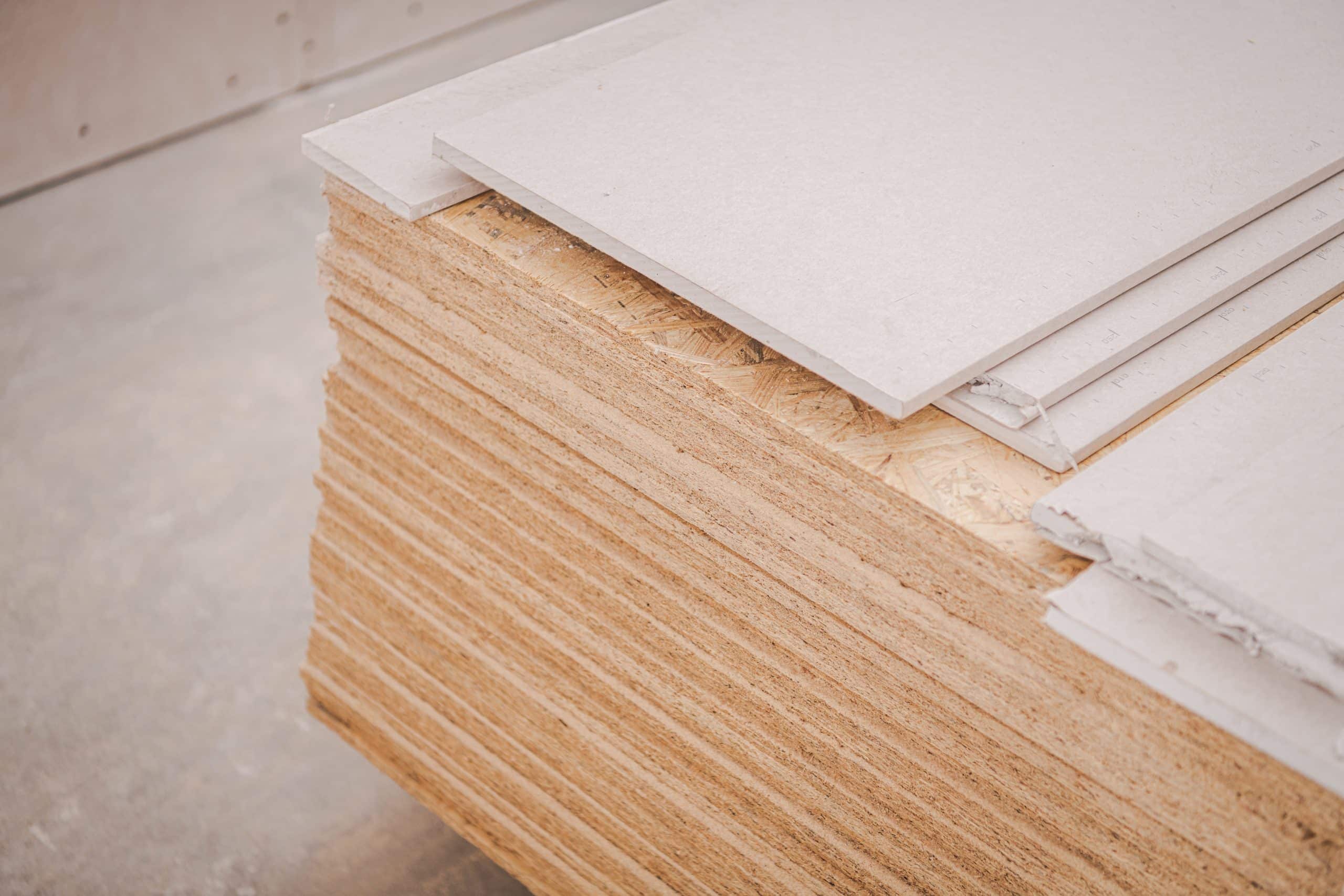 Plywood and Drywall Sheets Building Materials. Construction Industry Objects.